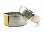 Stalen - gouden vriendschapsringen. 20 en 18,5 mm, 18 tot 19, Info@zilverwebsite.nl, Nieuw, Zilverwebsite.nl