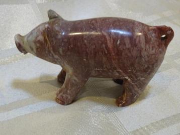 Vintage marmer varken retro marble pig marmeren varkentje beschikbaar voor biedingen
