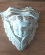 CONSOLE ENGEL HOOFDJE-WANDPLAKJE ENGELTJE ECRU/GOUD*KERST, Huis en Inrichting, Woonaccessoires | Wanddecoraties, Verzenden, Nieuw