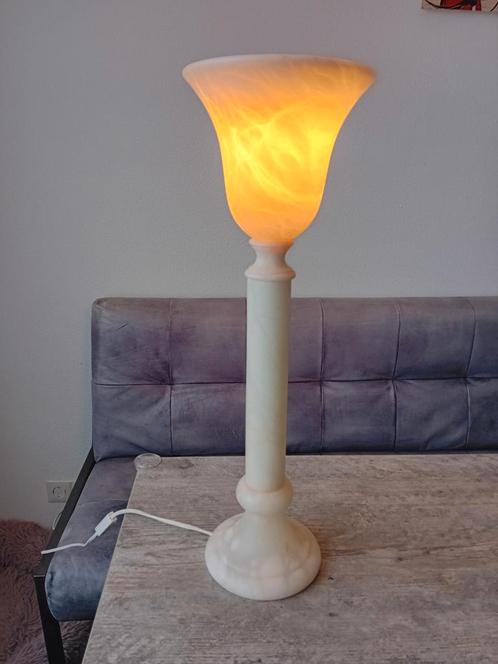 Vintage albasten tafellamp, Huis en Inrichting, Lampen | Tafellampen, Gebruikt, 50 tot 75 cm, Ophalen of Verzenden