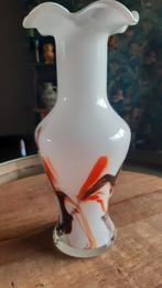 Daling vintage opaline vaas mondgeblazen met gevlamd patroon, Antiek en Kunst, Ophalen
