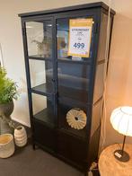 Mooie vitrinekast zwart metaal/ glas, Ophalen, 50 tot 100 cm, Zo goed als nieuw, Glas
