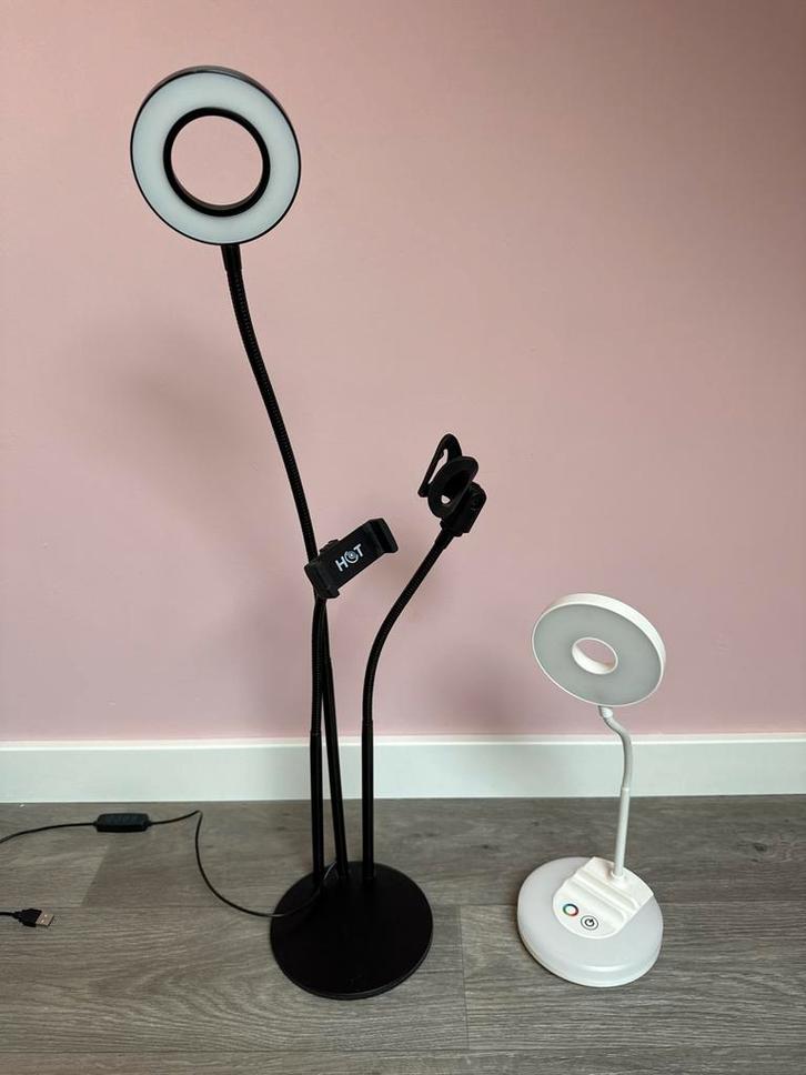 Vlog Set met Ringlampen, Huis en Inrichting, Lampen | Vloerlampen, Zo goed als nieuw, 100 tot 150 cm, Kunststof, Ophalen