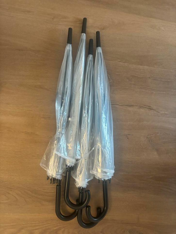 Transparante paraplu's - Nieuw - Bruiloft - 34 stuks, Sieraden, Tassen en Uiterlijk, Paraplu's, Zo goed als nieuw, Zwart, Transparant