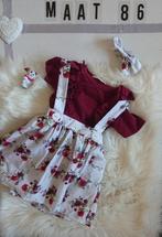 Setje 3-delig bordeaux bloemen met haarbandmaat 86, Kinderen en Baby's, Babykleding | Maat 86, Ophalen of Verzenden, Gebruikt