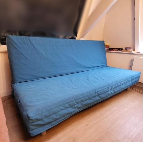 Slaapbank (Ikea Beddinge) met hoes, Huis en Inrichting, Slaapkamer | Slaapbanken, Gebruikt, 140 cm, 200 cm, Twijfelaar, Grijs