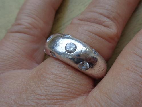 zilveren royale ring CASA met heldere stenen [115], Sieraden, Tassen en Uiterlijk, Ringen, Zo goed als nieuw, Dame, 17 tot 18