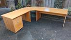 Hoek bureau 120x80 en 160x80 met ladeblok, Huis en Inrichting, Bureaus, Ophalen, Gebruikt, Bureau