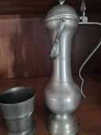 Tinnen set, gesigneerd met Engeltje, Antiek en Kunst, Antiek | Tin, Ophalen of Verzenden