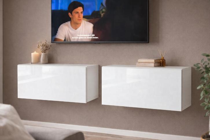 IKEA BESTÅ wandkast / tv-kast – hoogglans wit – 60 cm, Huis en Inrichting, Kasten | Televisiemeubels, Zo goed als nieuw, Minder dan 100 cm