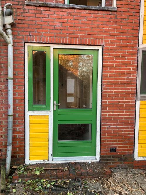 Raam | deur | met kozijn | hardhout | gebruikt |, Doe-het-zelf en Verbouw, Kozijnen en Schuifpuien, Zo goed als nieuw, Schuifpui