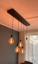 Hanglamp, wit geschilderd, steigerhout, incl. gloeilampen, Ophalen, Zo goed als nieuw, Hout, Minder dan 50 cm