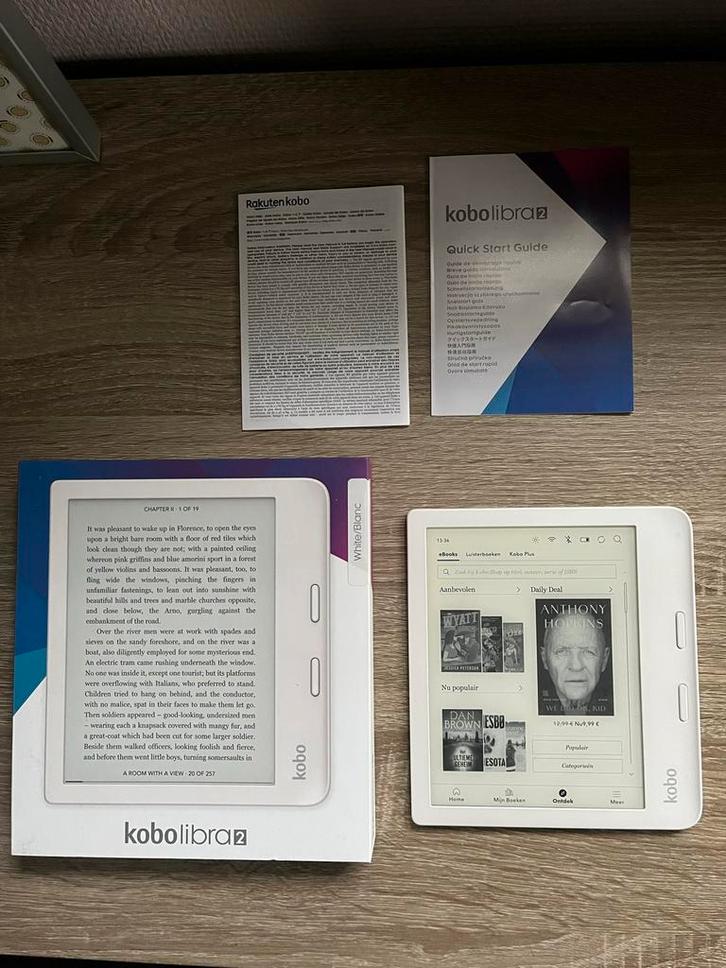 Kobo Libra 2 Wit - E-reader, Computers en Software, E-readers, Zo goed als nieuw, 7 inch, 16 GB of meer, Bluetooth, Touchscreen