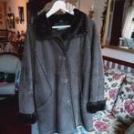 Winterjas, d.bruin leer met velour binnenkant mt 42, Kleding | Dames, Jassen | Winter, Ophalen, Bruin, Maat 42/44 (L), Zo goed als nieuw