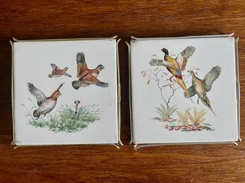 Vintage Onderzetters met Vogelmotief (Set van 2) beschikbaar voor biedingen