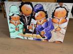 Dikke dames canvas, Antiek en Kunst, Kunst | Schilderijen | Modern, Ophalen of Verzenden