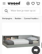 Mooi hoekbed Woood, Ophalen, Zo goed als nieuw, Eenpersoons, 90 cm