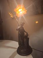 Vintage Schemerlamp van IJzer met Roos, Antiek en Kunst, Antiek | Lampen, Ophalen