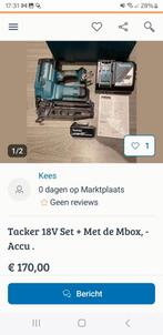 Makita tacker 18v, Ophalen of Verzenden, Zo goed als nieuw