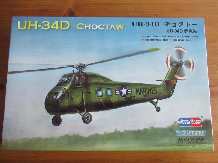 UH-34D Choctaw (HobbyBoss 1/72), Hobby en Vrije tijd, Modelbouw | Vliegtuigen en Helikopters, Zo goed als nieuw, Helikopter, 1:72 tot 1:144