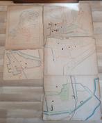 5 grote handgekleurde kaarten  laat 19e eeuw, Rotterdam, Antiek en Kunst, Kunst | Etsen en Gravures, Ophalen
