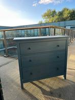 Ikea Hemnes blue chest of drawer with 3 drawers, Huis en Inrichting, Ophalen, Gebruikt, 100 tot 150 cm, Grenenhout