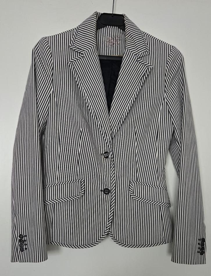 Colbert van Mango mt 38, Kleding | Dames, Jasjes, Kostuums en Pakken, Zo goed als nieuw, Jasje, Maat 38/40 (M), Grijs, Ophalen of Verzenden