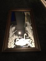 Zwanen spiegel . 68 x 37, Antiek en Kunst, Ophalen, Rechthoekig, Minder dan 100 cm