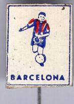 Barcelona papier op blik voetbalclub speldje ( Y_056 ), Verzenden, Zo goed als nieuw, Sport, Speldje of Pin