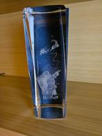 leuk glazen zuiltje met laser kerst man en kerstslee afb., Ophalen of Verzenden, Zo goed als nieuw