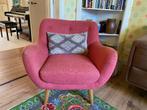 2 retro fauteuil roze rood, Ophalen, Hout, Gebruikt, Minder dan 75 cm