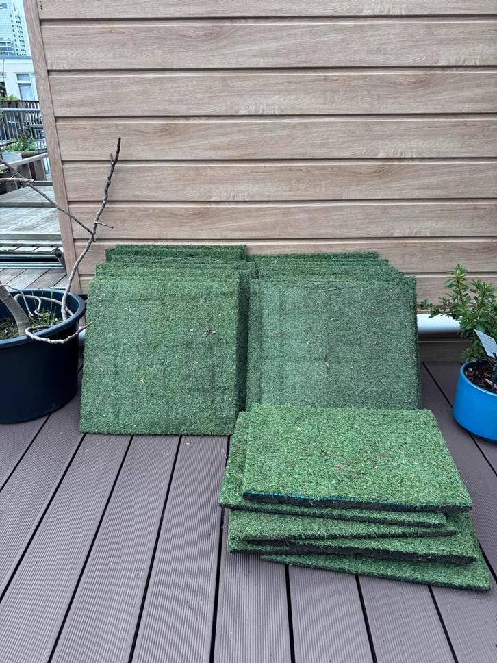 Kunstgras tegels voor terras - Amsterdam, Tuin en Terras, Gras en Kunstgras, Gebruikt, Kunstgras, Minder dan 10 m², Ophalen