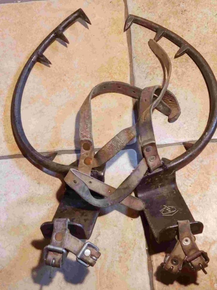 Stijg ijzers klimijzers paal ijzers, Antiek en Kunst, Antiek | Gereedschap en Instrumenten, Ophalen of Verzenden