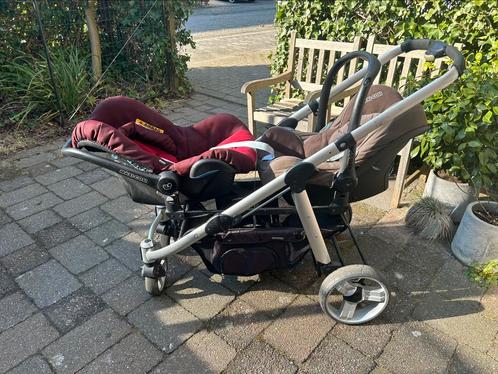 Complete Topmark duo wagen, 2 maxi c, 2 reiswieg, 2 zitjes, Kinderen en Baby's, Tweelingen en Meerlingen, Gebruikt, Kinderwagen of Buggy