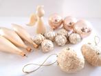 Kerstboomversieringen/ kerstballen - Champagne, crème & goud, Ophalen of Verzenden, Gebruikt
