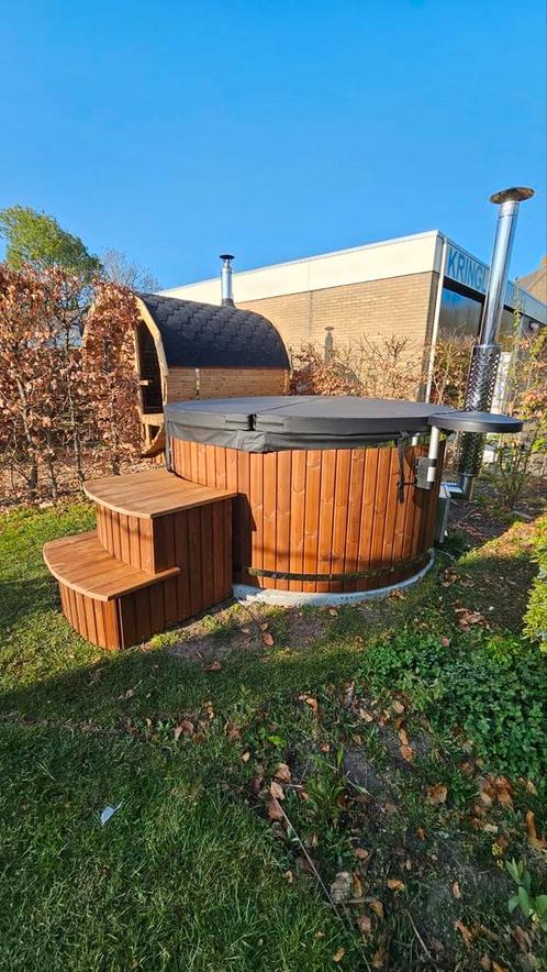 Hottub met externe of interne Houtkachel Gratis Levering, Tuin en Terras, Bubbelbaden en Hottubs, Nieuw, Filter, Ophalen of Verzenden