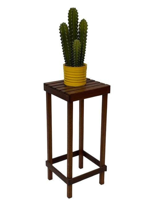 Vintage latten slatted Plantentafel Bijzettafel eiken hout, Huis en Inrichting, Tafels | Bijzettafels, Gebruikt, Rechthoekig, Minder dan 55 cm