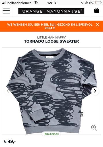 Littleman happy tornado sweater 7-9 jaar