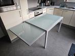 Glazen uitschuifbare eettafel 120/175 x 90, Huis en Inrichting, Tafels | Eettafels, Ophalen, 50 tot 100 cm, Zo goed als nieuw