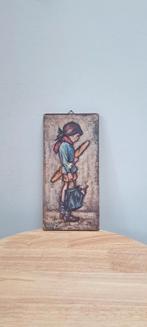 Vintage Wanddecoratie Frans Meisje op Hardboard, Ophalen of Verzenden
