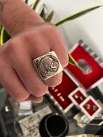 2x Zware Zilveren Heren Ring - Hobo Coin Buffalo, Sieraden, Tassen en Uiterlijk, Ringen, 19 tot 20, Heer, Nieuw, Ophalen of Verzenden