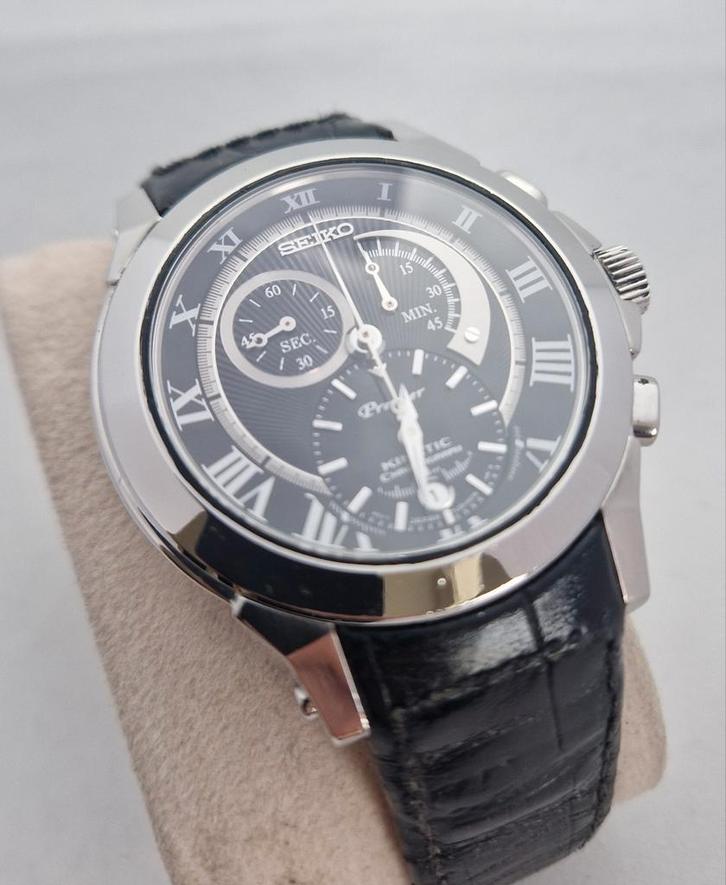 Seiko Permier Kinetic Chronograph, Sieraden, Tassen en Uiterlijk, Horloges | Heren, Zo goed als nieuw, Polshorloge, Seiko, Staal