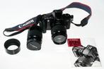 Analoge Canon EOS 500 spiegelreflex camera + 2 zoomlenzen, Spiegelreflex, Canon, Zo goed als nieuw, Ophalen