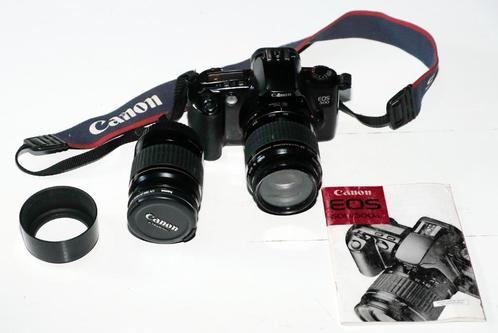 Analoge Canon EOS 500 spiegelreflex camera + 2 zoomlenzen, Audio, Tv en Foto, Fotocamera's Analoog, Zo goed als nieuw, Spiegelreflex