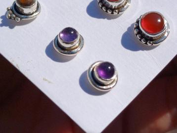 Vanoli 925 zilveren oorbellen oorknopjes met amethyst beschikbaar voor biedingen