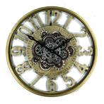 Raderklok Grey, met tandwielen Ø 60 cm., Ophalen of Verzenden, Nieuw, Analoog, Wandklok