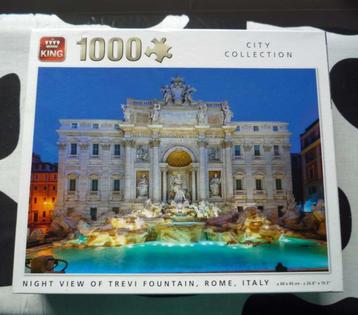 Puzzel Rome - Trevi fontein bij nacht 1000 stukjes beschikbaar voor biedingen