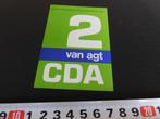 sticker Politiek CDA 2 van Agt  MPB1060, Ophalen, Zo goed als nieuw, Bedrijf of Vereniging