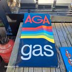 Emaille reclamebord AGA gas Langcat Bussum, Verzamelen, Ophalen of Verzenden, Gebruikt, Reclamebord