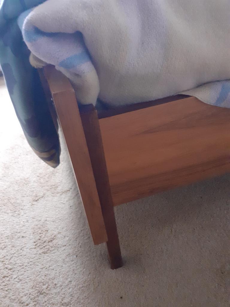 Twijfelaar bed met ombouw, jaren 60 stijl, Ophalen, Gebruikt, Twijfelaar, Jaren 60